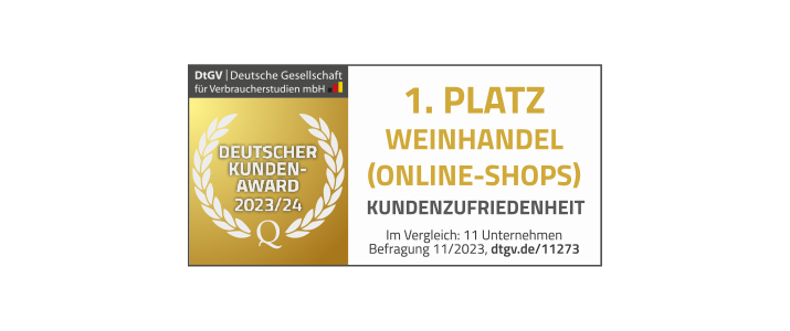 DTGV Siegel - Platz 1 Weinhandel (Online-Shops)