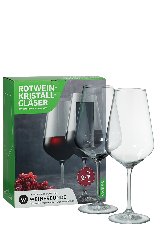 2er-Set Vivess Rotwein-Kristallgläser