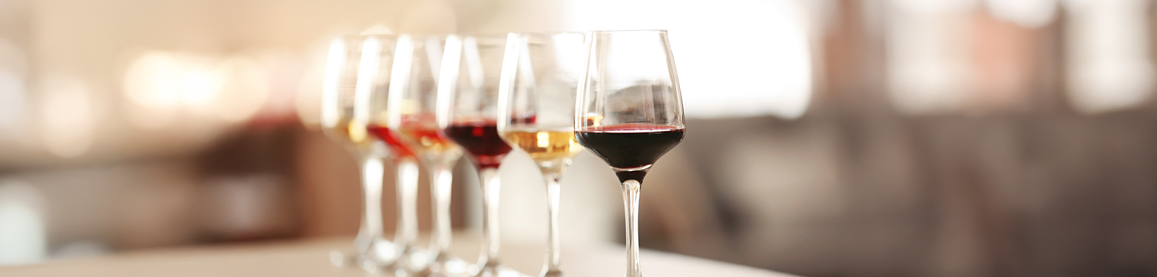 Verschiedene Weine in Gläsern