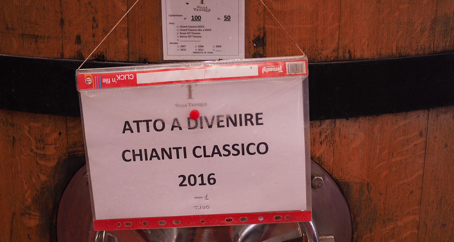 Ist noch nicht fertig, wird aber aller Voraussicht nach super: Chianti Classico, Jahrgang 2016.