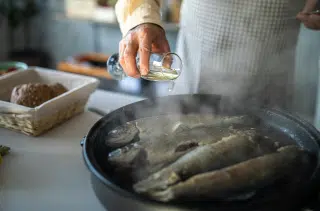 Kochen mit Weißwein