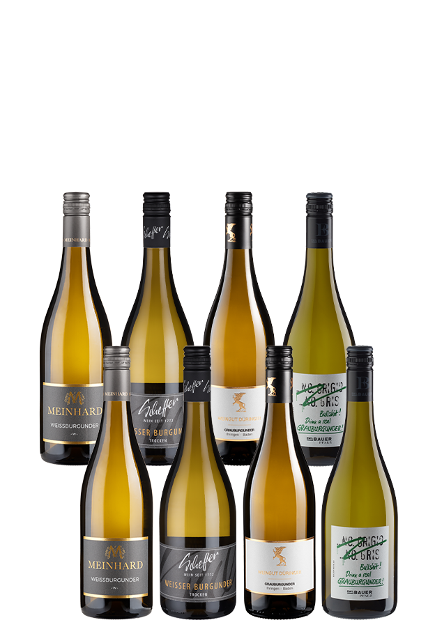 8er-Paket Weißburgunder. vs Grauburgunder