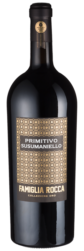 Famiglia Rocca Primitivo Susumaniello Collezione Oro - 1,5 L-Magnum (2022) - Angelo Rocca - Rotwein aus Apulien, Italien - Weinfreunde