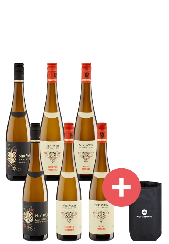 Image of 6er-Paket Nik Weis + GRATIS Kühlmanschette - Weingut Nik Weis - Weinpakete