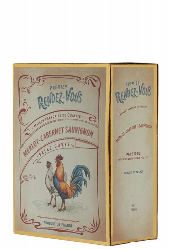 Image of Premier Rendez-Vous Merlot Cabernet Sauvignon Bag-in-Box - 3,0 L (2023) - Les Producteurs Réunis - Rotwein aus Frankreich