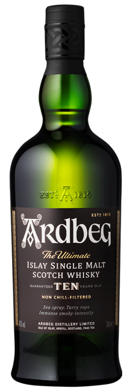 Image of Ardbeg Ten Years Islay Single Malt Scotch Whisky - Ardbeg Distillery - Spirituosen aus dem Vereinigten Königreich