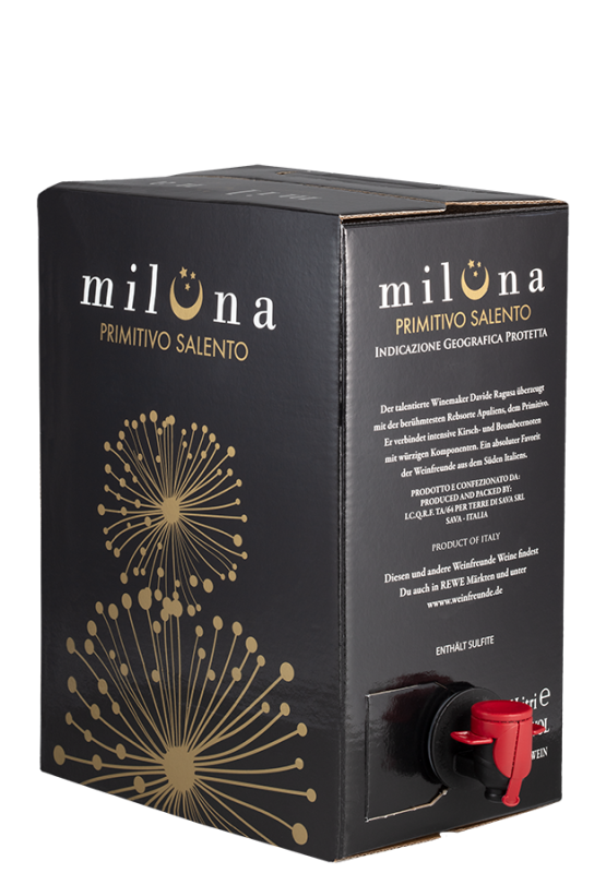 Image of Miluna Primitivo Salento Bag-in-Box - 5,0 L (2022) - Cantine San Marzano - Rotwein aus Apulien, Italien