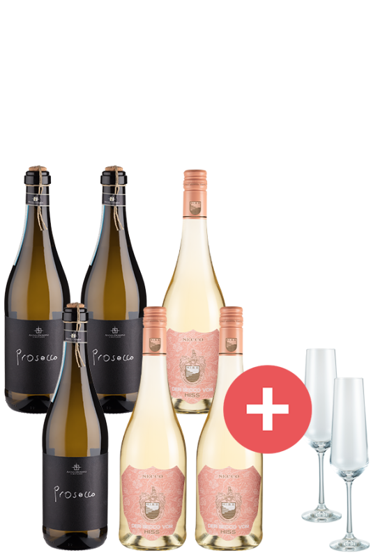 6er-Prickler Paket + GRATIS Vivess Sekt-Kristallgläser - Weinpakete - Weinfreunde